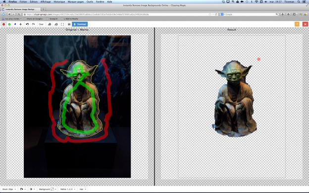 Clipping Magic: excellente appli web pour détourer une image. (simplissime)