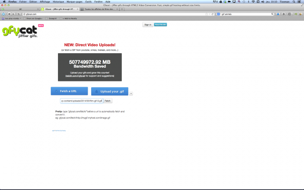 gfycat: convertir en ligne des gifs animés au format html5