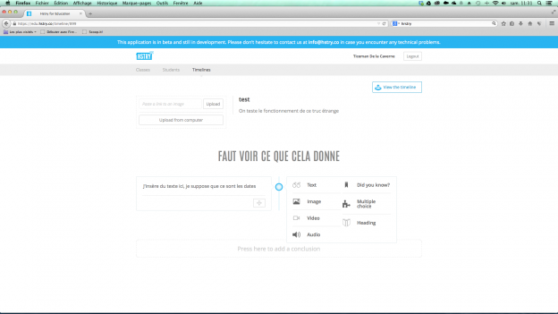 Hstry: présentez documents, textes, médias et quiz sous formes de frise chronologique