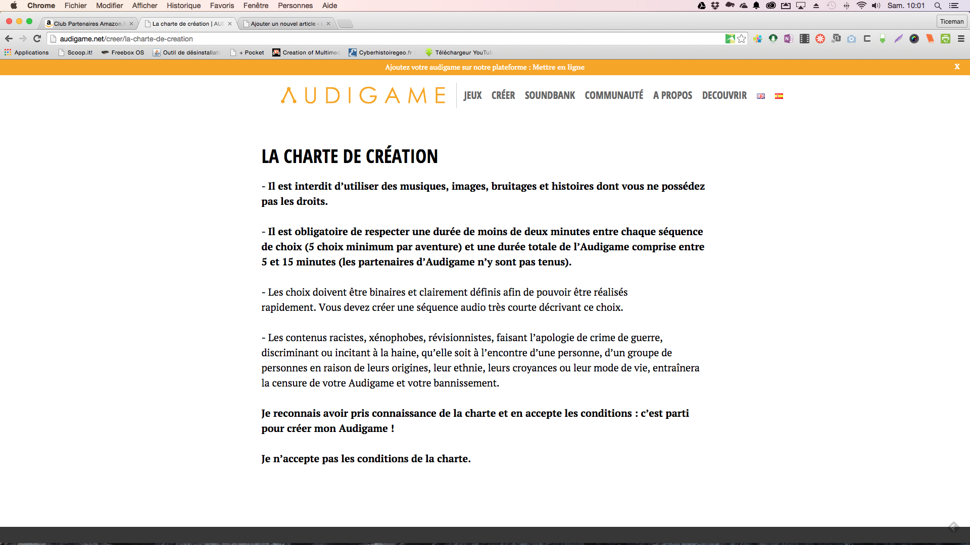 Audigames: créer des jeux sonores dont vous êtes le héros juste avec du son et un scénario.