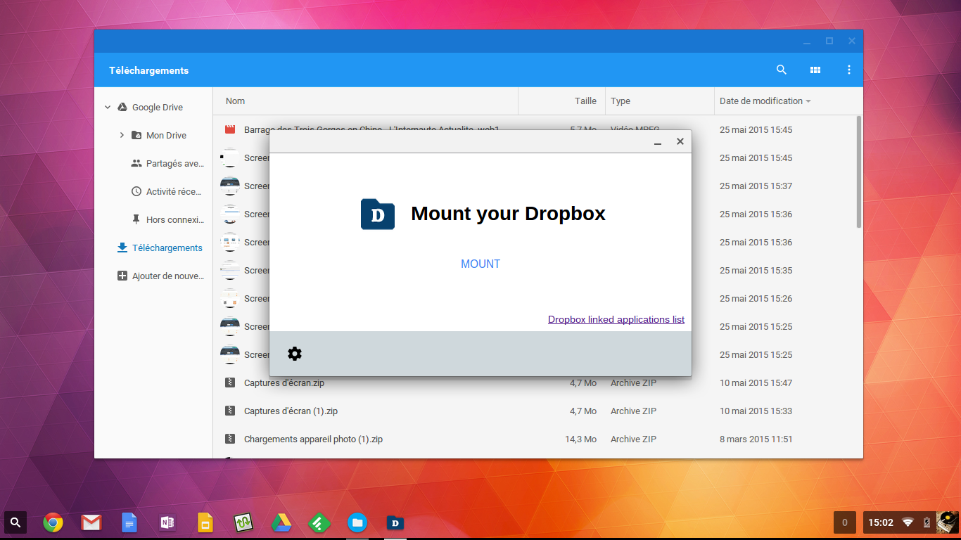 File system for dropbox: votre dropbox intégrée à votre chromebook