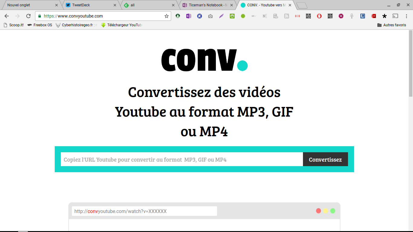 Conv: convertissez vos vidéos Youtube en mp3, gif, ou mp4
