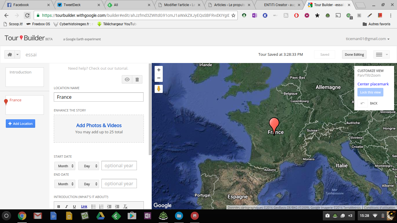 Tour builder: raconter des histoires sur des Google maps