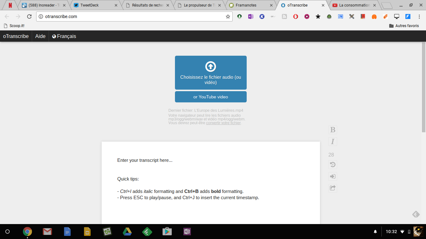 oTranscribe: un outil en ligne très pratique pour faciliter la transcription de vos fichiers audio ou vidéo