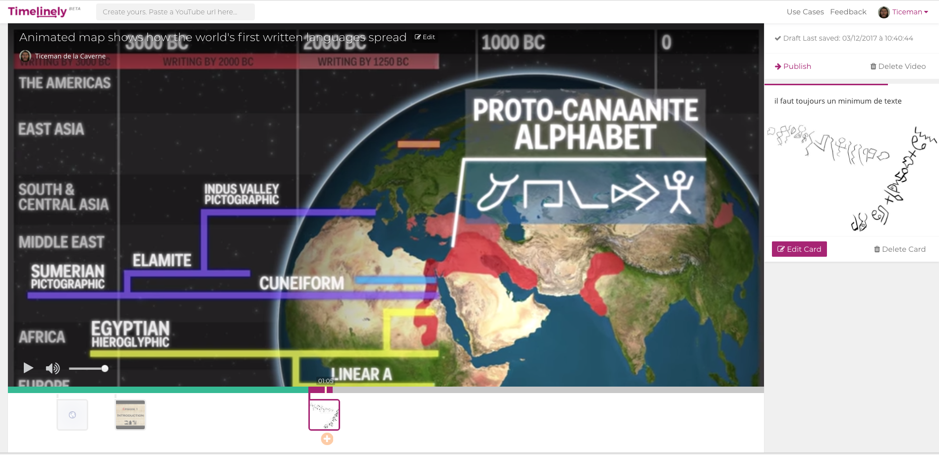 Timelinely: annoter, enrichir et chapitrer des vidéos en ligne