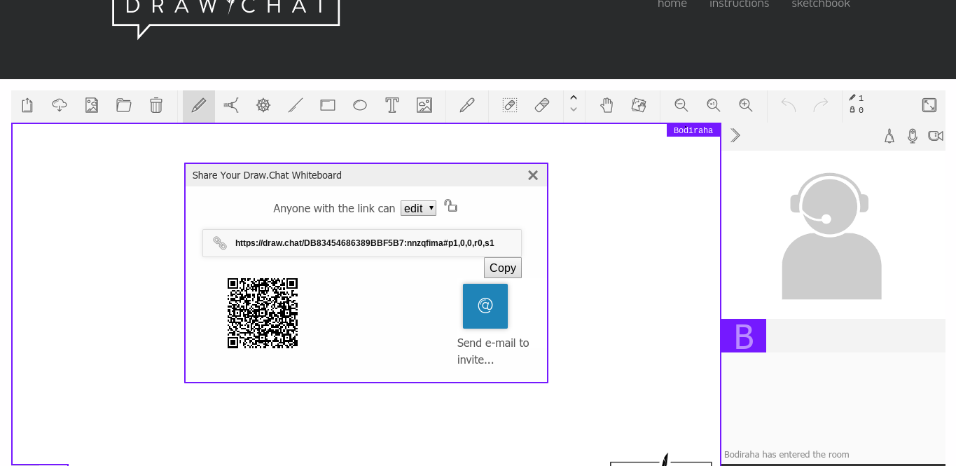 Drawchat: un tableau blanc collaboratif sans inscription – Le coutelas de Ticeman