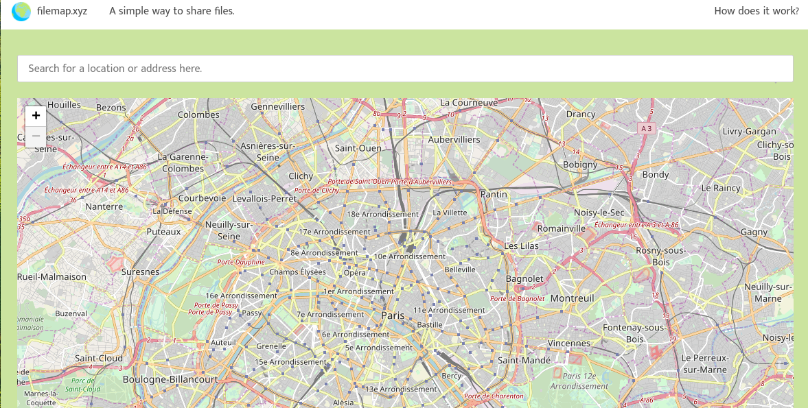 Filemap XYZ: partagez vos fichiers par l’intermédiaire d’une carte et sans inscription