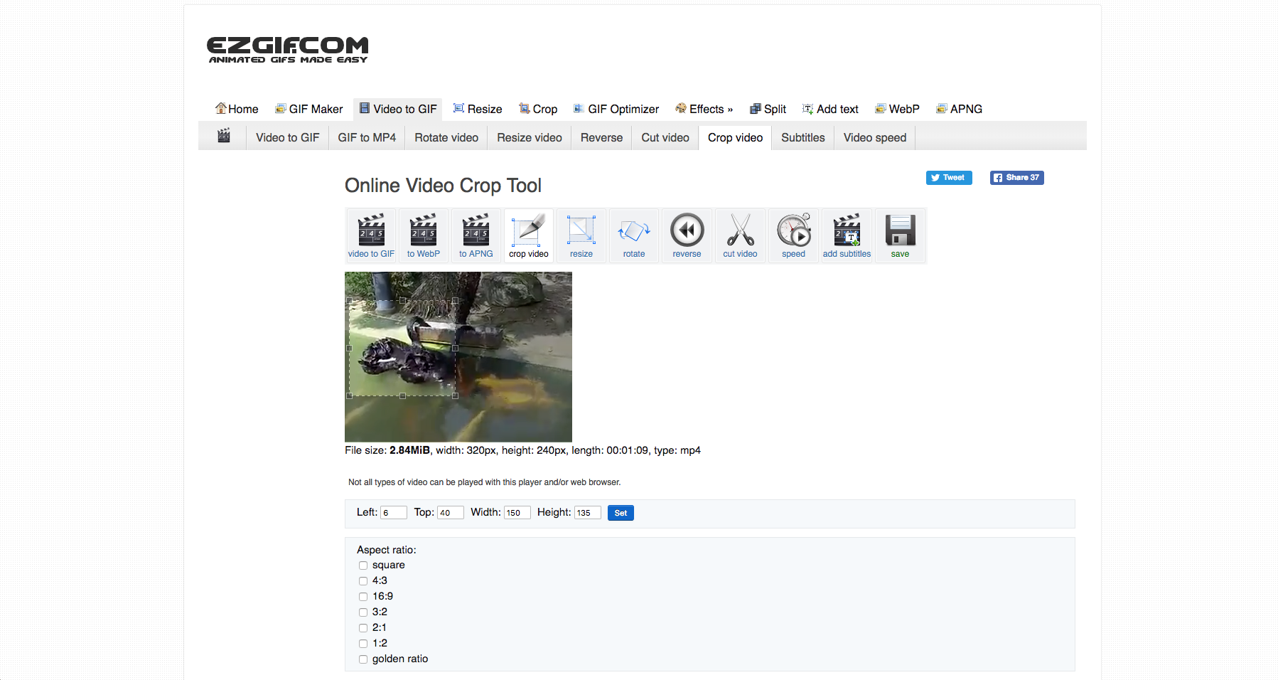 EzGif video crop tool: un service en ligne pratique pour recadrer vos vidéos