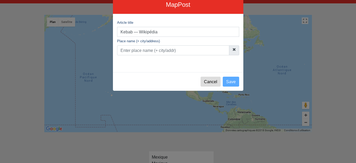 Mappost: vos signets sur une carte