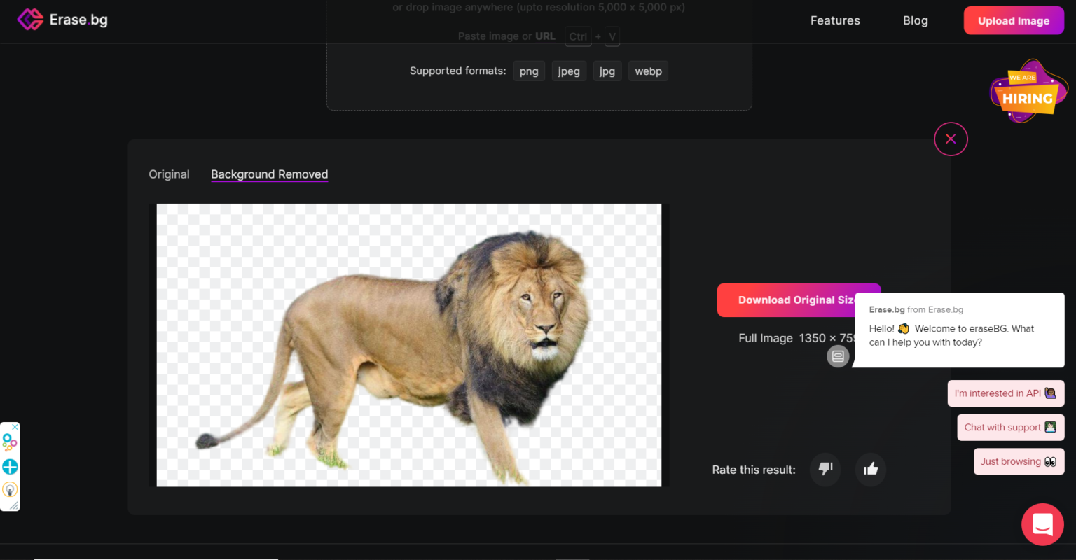 Erase Bg détourer ses images en un clic. Le coutelas de Ticeman