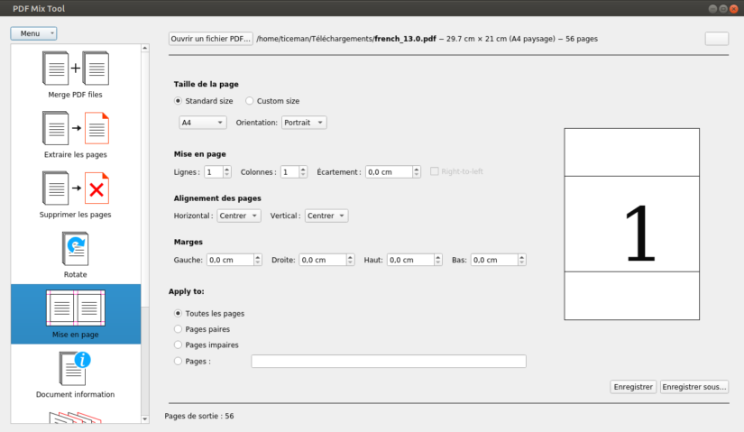 Pdf mix tool : un excellent outil pour modifier la structure de vos PDF sous linux.